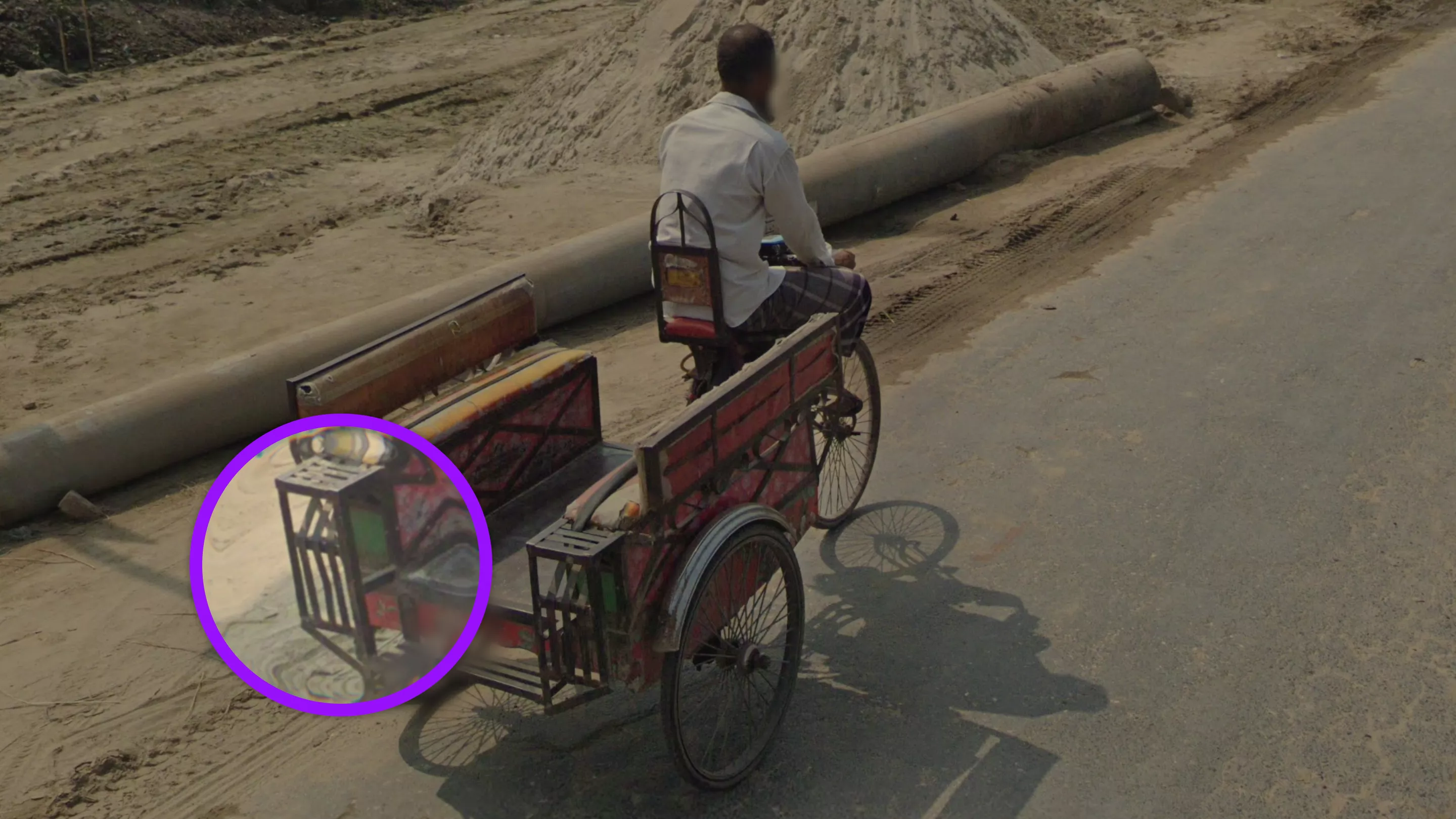Long Bench Back Bars Cycle Rickshaws