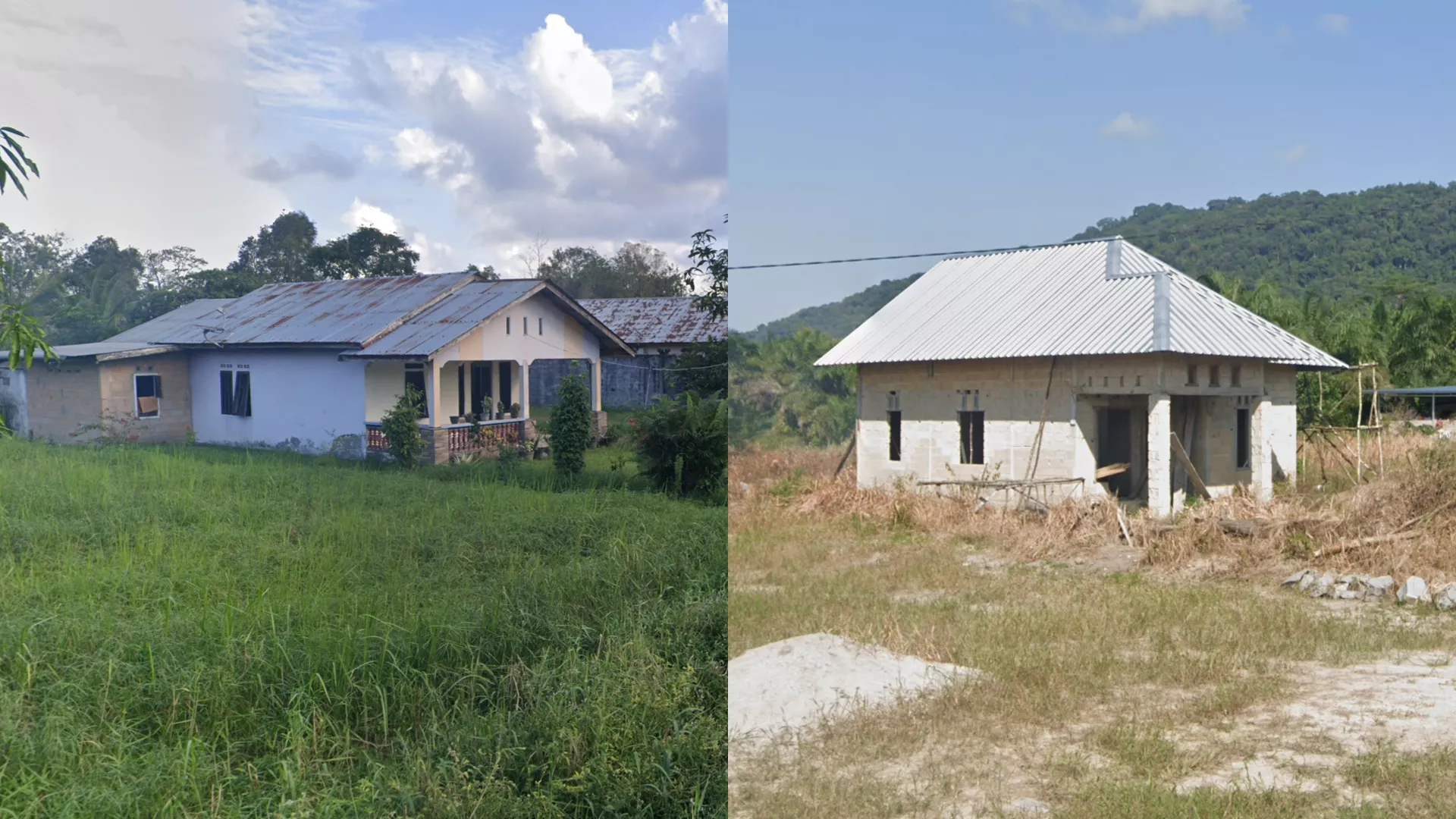 Rusty Wide Gapped Sheet Metal Roofs